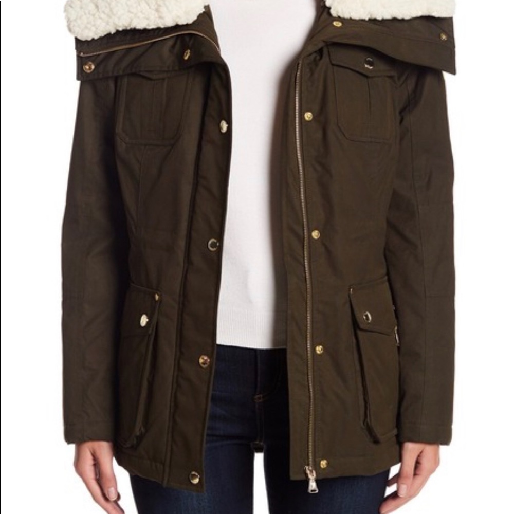 Guess Faux Shearling Collar Parka